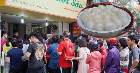 Ảnh: Người Hà Nội xếp hàng mua bánh trôi, bánh chay ngày Tết Hàn thực