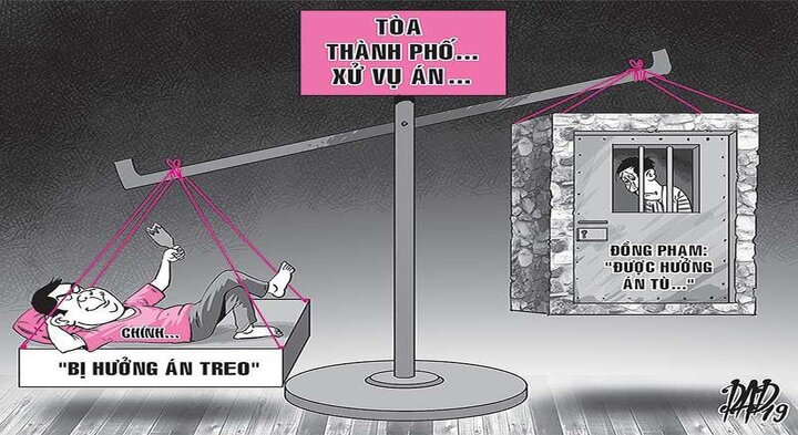 Được toà ưu ái bị cáo chính chỉ bị án treo, các đồng phạm lại bị tù giam