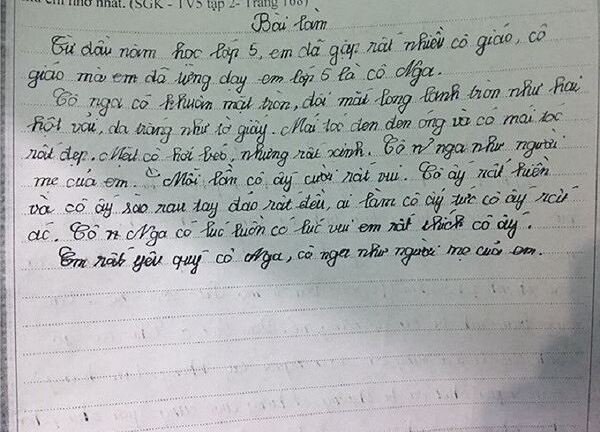 Cười ngất với bài văn tả cô giáo có đôi mắt long lanh tròn như hai hột vải