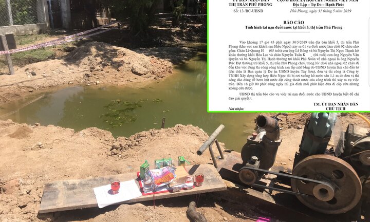 Hai cháu bé rơi xuống hố công trình thiệt mạng: Chủ tịch huyện nói 'nó nhỏ mà' đính chính thông tin