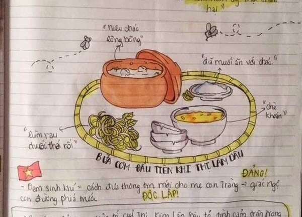 Biến vở học Văn thành tác phẩm hội họa sống động, nữ sinh Lai Châu gây bão mạng