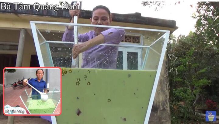 Ý tưởng làm món 'siêu to khổng lồ' giống Bà Tân Vlog, kênh Youtube Bà Tâm Quảng Nam gây tranh cãi