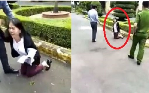 Cô giáo quỳ gối, khóc nức nở trước UBND tỉnh Đắk Lắk để được nộp đơn