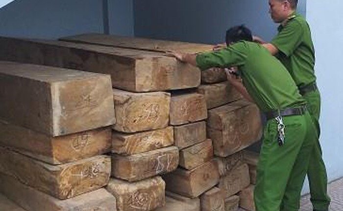 Phát hiện xe tải chở gỗ không rõ nguồn gốc ra Hà Tĩnh tiêu thụ