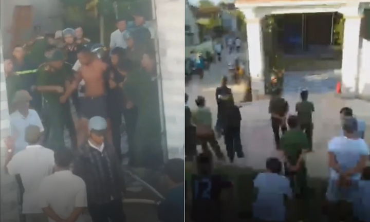 Giải cứu kẻ ôm bình gas cố thủ trong nhà ở Nghệ An