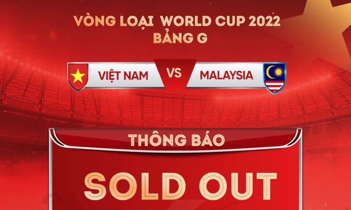 VFF: Bán hết vé online trận Việt Nam vs Malaysia