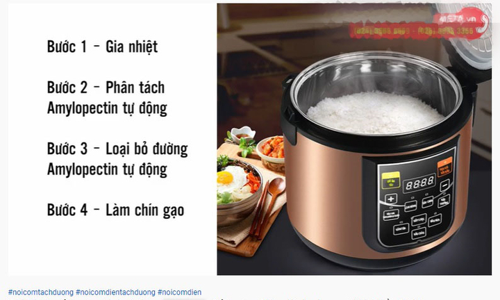 Sự thật nồi cơm điện tách đường giúp giảm béo