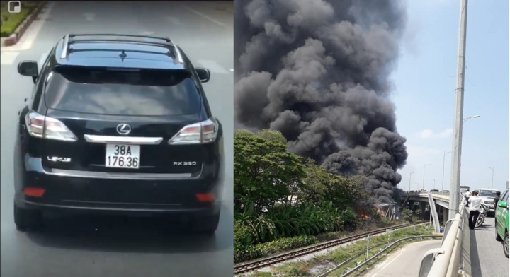 Cảnh sát khản cổ phát loa nhường đường, tài xế Lexus vẫn ngang ngược chặn đầu xe cứu hỏa