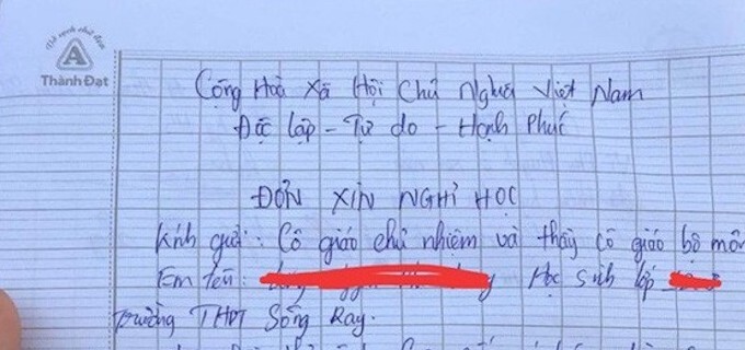 Bật cười với đơn xin nghỉ học dài như bài văn, có phần 'lâm li bi đát' của học sinh