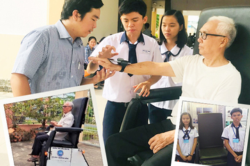 Học sinh lớp 11 chế tạo xe lăn thông minh giúp người già, khuyết tật