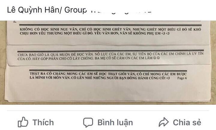 Lời nhắn nhủ 'siêu lầy lội' của cô giáo dạy Văn gây bão mạng