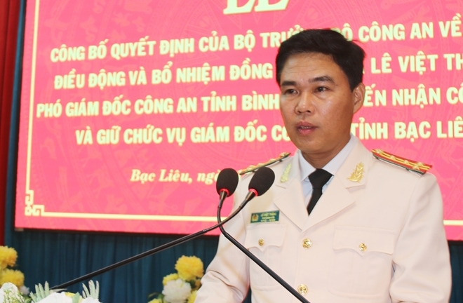 Công an tỉnh Bạc Liêu có giám đốc mới