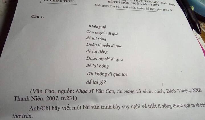 Thơ của nhạc sĩ Văn Cao vào đề thi học sinh giỏi Ngữ văn