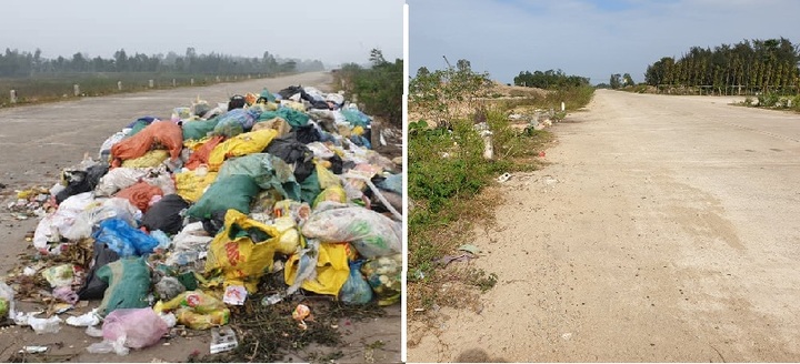 Rác thải chất đống trên đê chống lũ ở Hà Tĩnh: Chính quyền vào cuộc xử lý