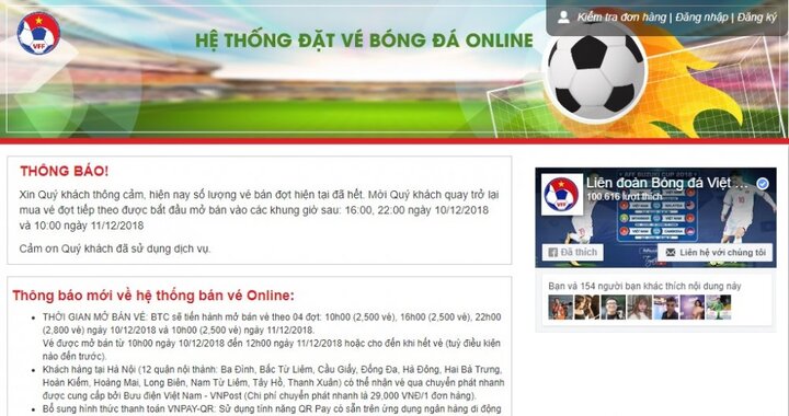 Mua vé online Việt Nam vs Malaysia: Gần 11 triệu lượt truy cập, bán 2.500 vé trong 16 phút