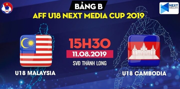Trực tiếp U18 Malaysia vs U18 Campuchia bảng B U18 Đông Nam Á