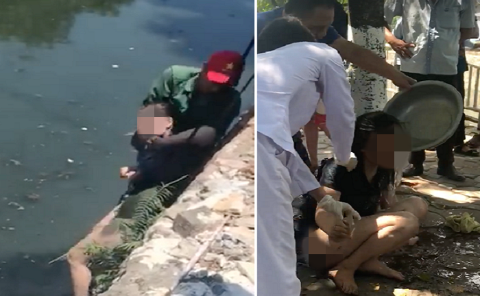 Nhảy sông tự tử không chết, cô gái choáng váng vì nước ô nhiễm