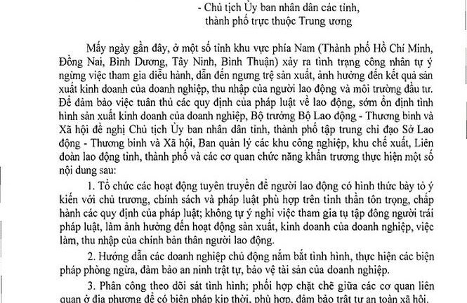 Bộ LĐ-TB&XH: Cần khắc phục tình trạng công nhân nghỉ việc để gây rối