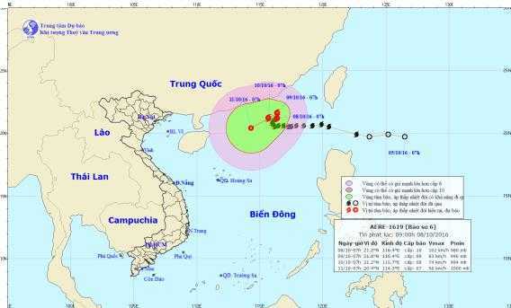 Diễn biến mới nhất của cơn bão số 6