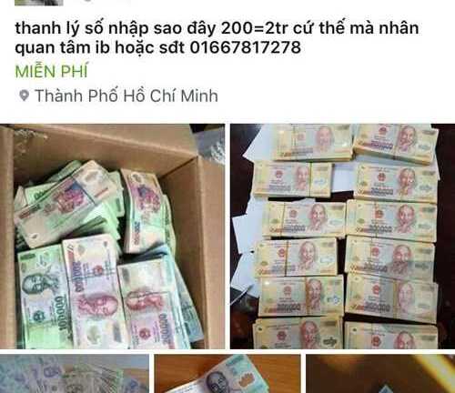 Công khai rao bán tiền giả trên mạng