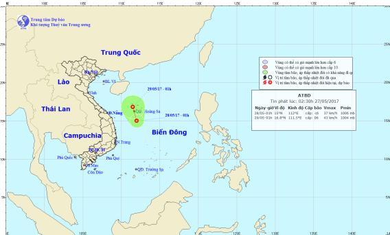 Thời tiết hôm nay 27/5: Áp thấp hình thành trên Biển Đông