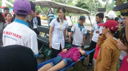 Đứt cáp trò chơi siêu nhún tại Hồ Mây, nữ du khách bất tỉnh