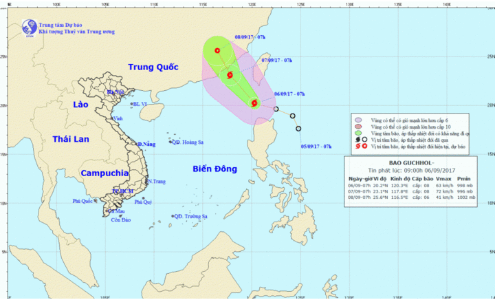 Bão giật cấp 10 áp sát Biển Đông