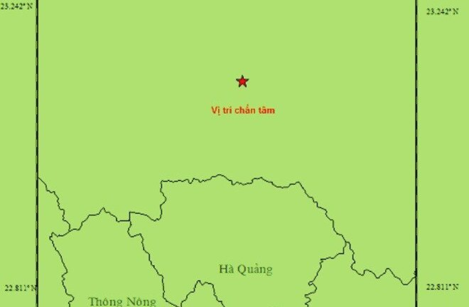 Động đất 4,3 độ richter ở giáp vùng biên giới tỉnh Cao Bằng