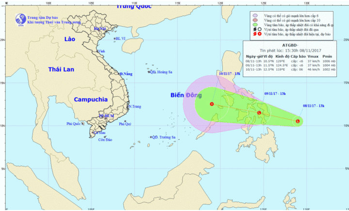 Lại xuất hiện vùng áp thấp gần Biển Đông