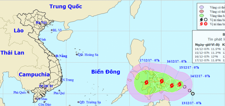 Áp thấp nhiệt đới gần Biển Đông mạnh lên thành bão