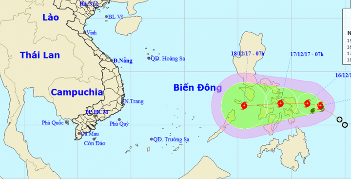 Bão Kai-tak giật cấp 10 đang tiến vào Biển Đông