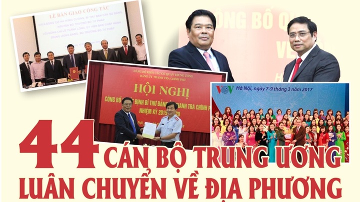 Infographic: 44 cán bộ Trung ương luân chuyển về địa phương giờ ra sao?