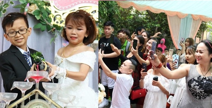 Đám cưới của cô dâu chú rể tí hon cao 1,2m gây bão mạng