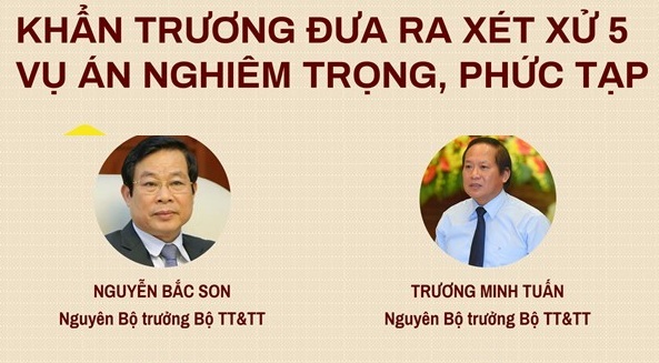 Infographic: 5 vụ án được Tổng Bí thư, Chủ tịch nước chỉ đạo sớm đưa ra xét xử