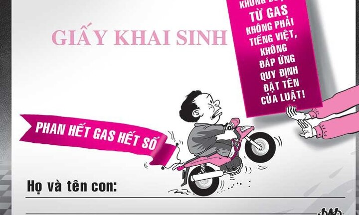 Đặt tên con là Hết Gas Hết Số có đúng luật?