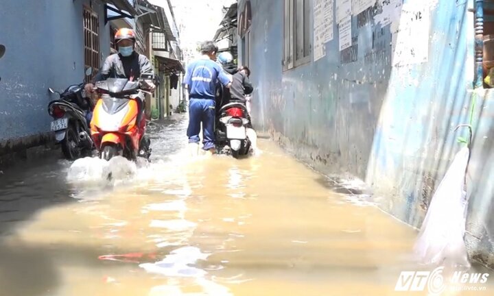 Người dân bịt kín cống thoát nước, cả con hẻm ngập nặng suốt nhiều ngày
