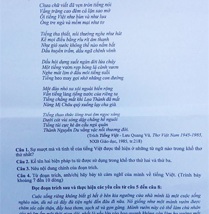 Tranh cãi đề thi Ngữ văn: Em gái cố nhà thơ Lưu Quang Vũ lên tiếng