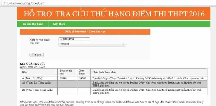 Xét tuyển đại học 2016: Công cụ giúp thí sinh chọn trường chính xác
