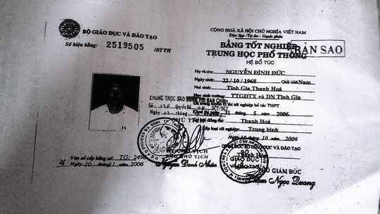 Dùng bằng tốt nghiệp THPT giả, trưởng công an xã bị thu hồi bằng Trung cấp chính trị