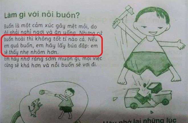 Sách kỹ năng sống dạy trẻ lấy búa đập khi buồn khiến dân mạng tranh cãi gay gắt