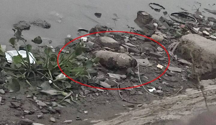 Phát hiện quả bom dài 60cm nằm lộ thiên dưới bờ sông ở Hải Phòng