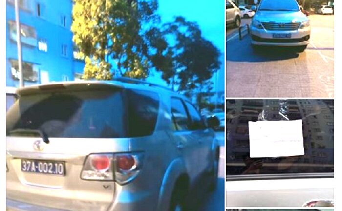 Xe biển xanh ở Nghệ An để chỗ cấm đỗ suốt đêm, bịt lối ra vào toàn bộ chung cư