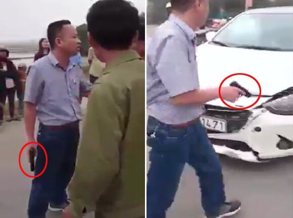 Tài xế rút súng dọa bắn người sau va chạm giao thông bị xử phạt 38 triệu đồng