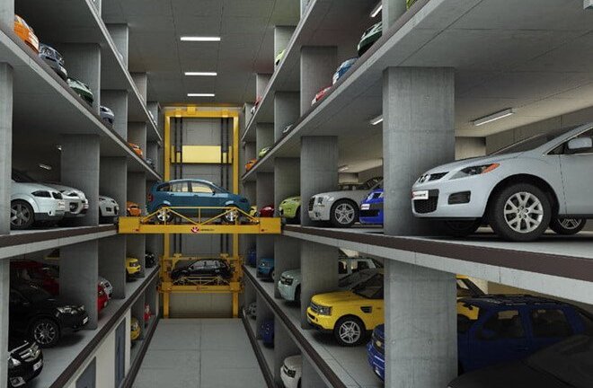 Bãi đỗ tự động giúp gửi và lấy xe trong một nốt nhạc