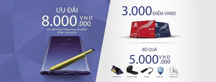 Nhận ngay ưu đãi 8 triệu khi mua Galaxy Note9