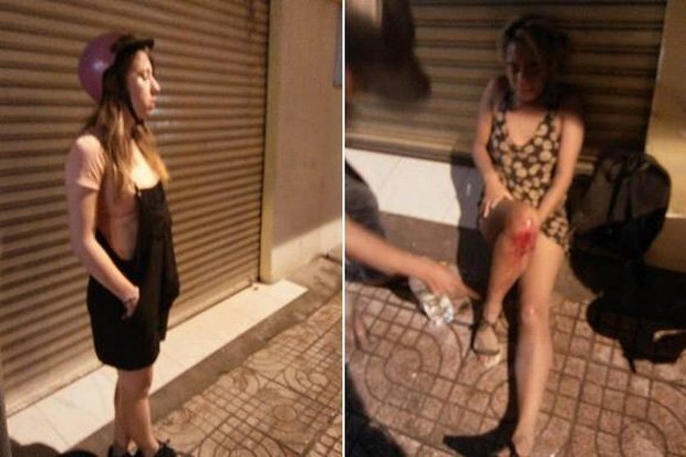 Chiếc xe máy 'bốc hơi' trong lúc hai du khách nước ngoài đang sơ cứu sau tai nạn