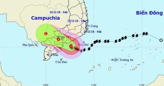 Bão số 9 cách Vũng Tàu 60km