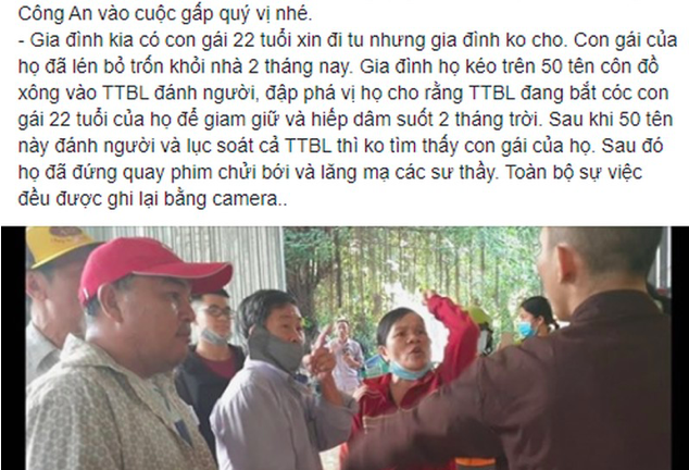 Hàng chục người xông vào 'Tịnh thất Bồng Lai' lục soát tìm con