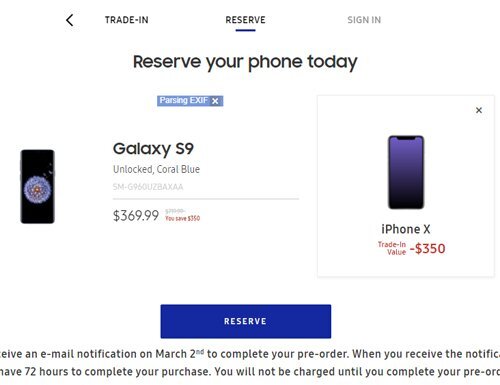 Samsung mua lại iPhone X với giá 350 USD