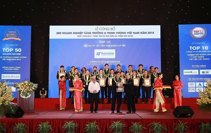 Eurowindow lọt Top 10 Công ty vật liệu xây dựng uy tín 2018